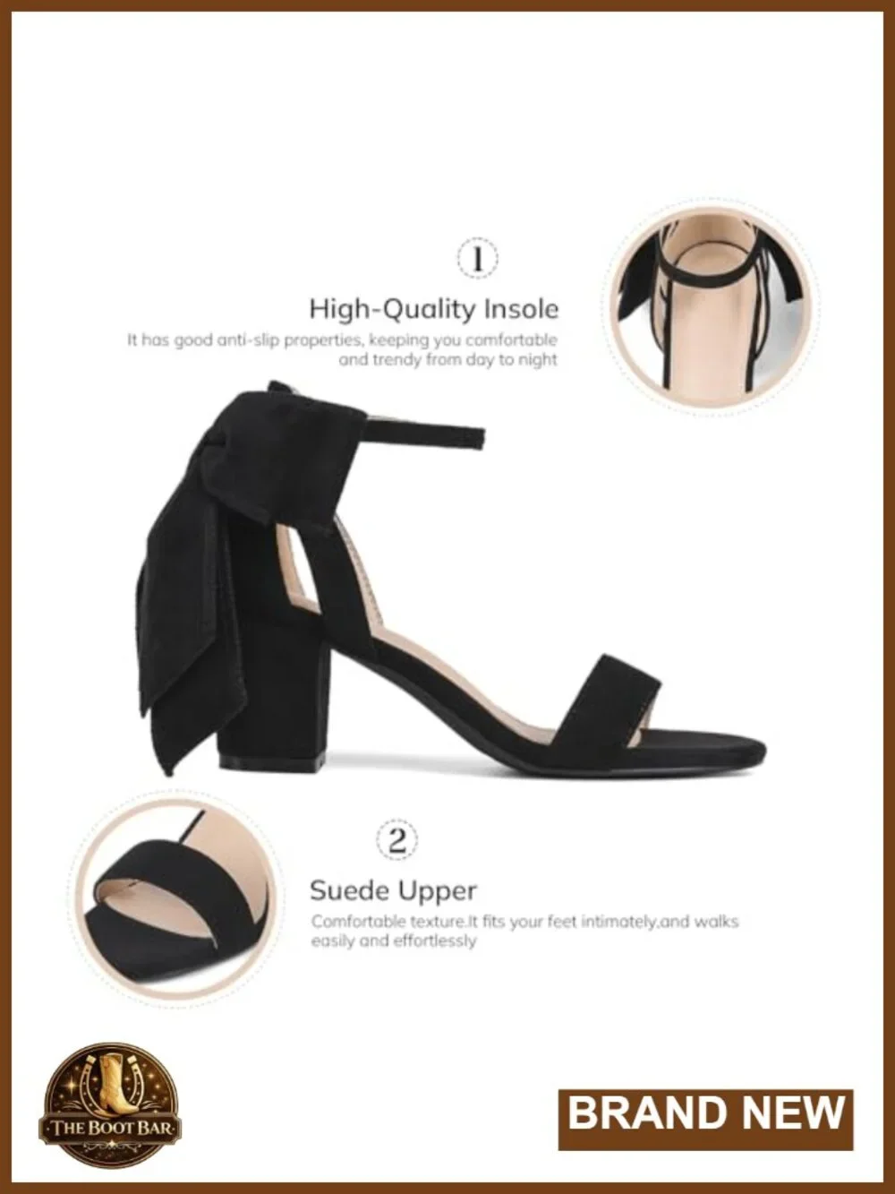 Women's Chunky Block Heel Sandals Round Open Toe Buckle Dress Wedding Shoes